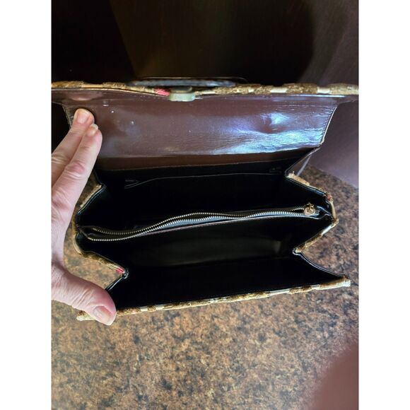 Vintage Areitio Spain Floral Print Jacquard Fabric Baguette bag (1950s) - Picture 5 of 7